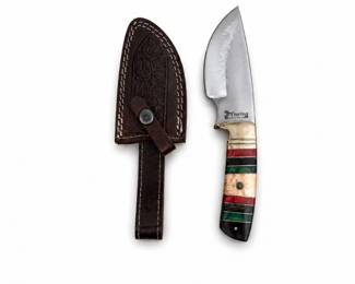 89 CherokeeStoneworksFixedBladeKnifewLeatherSheath