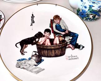 Norman Rockwell collectible plates with hangers