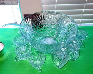 Vintage Krystal punch Bowl with glasses