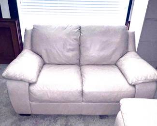 Leather loveseat with matching couch and chair