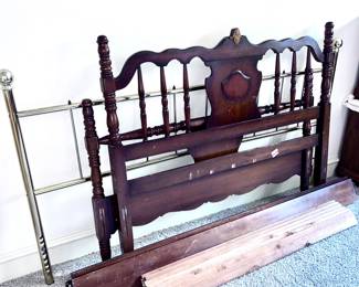 Vintage wooden full-size bed frame
