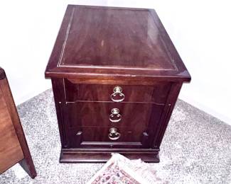 Vintage solid wood file cabinet with drawer