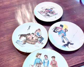 Large, Norman Rockwell collector plates with hangers