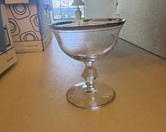 Silver Band Cocktail Glasses
