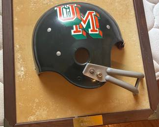 University of Miami Hurricanes Framed Mini Football Helmet Display