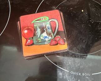 Vintage Fruit Pitcher Coasters Set