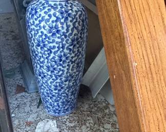 Blue and White Floral Porcelain Vase