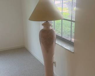 Vintage Postmodern Sculptural Plaster Floor Lamp with Textured Design