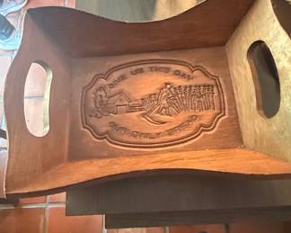Cape Craftsmen "Give Us This Day Our Daily Bread" Carved Wooden Bread Tray