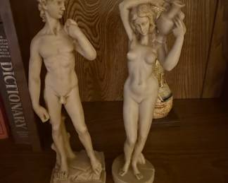Reproduction Marble Statues of David and Venus by A. Santini