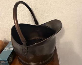Victorian Copper Helmet Coal Scuttle