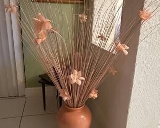 Decorative Dried Grass Arrangement in Ceramic Vase