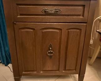 Vintage Wood Cabinet with Integrated Stereo System