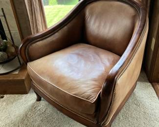 Leather arm chair