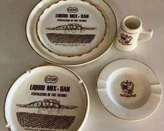 Ash trays w Heartland Industries advertising