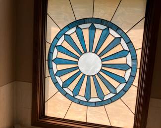 Large leaded stained-glass panel