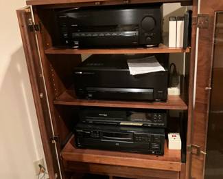 Kenwood receiver, tape player, component cabinet