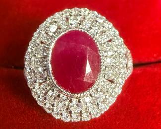 Ruby and diamond ring