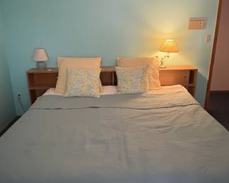 Vintage MidCentury Modern Integrated Headboard and Nightstand Unit