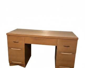 Heywood Wakefield MidCentury Modern Blonde Wood Vanity with Mirror