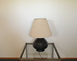 Vintage Hollywood Regency Faux Bamboo Metal Side Table