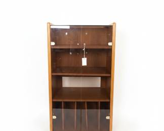 Vintage OakTone Media Cabinet with Record Storage