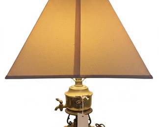 Vintage Brass Orient Express Style Table Lamp