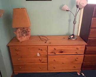 Rustic SixDrawer Pine Dresser