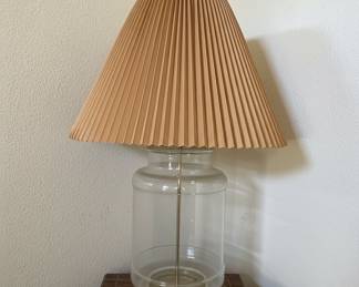Vintage Clear Glass Ginger Jar Table Lamp
