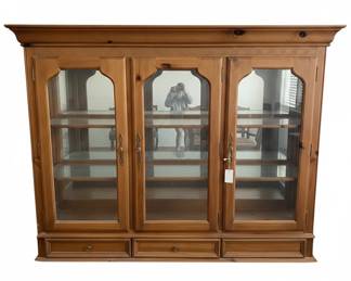 Traditional ThreeDoor Pine China Cabinet