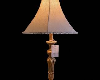 Vintage Hollywood Regency Style Table Lamp with Fluted Column Base