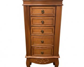 Powell Queen Anne Style Oak Jewelry Armoire