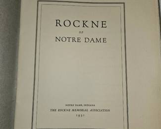 Rockne Memorial booklet