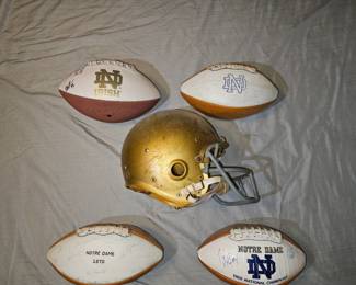 Notre Dame auto footballs & helmet 