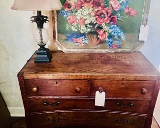 Antique Chest, Vintage Oil