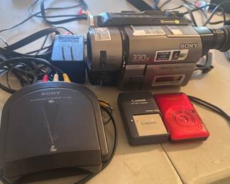 Vintage Canon Camera and Sony Handy Cam- both work -w/ chargers