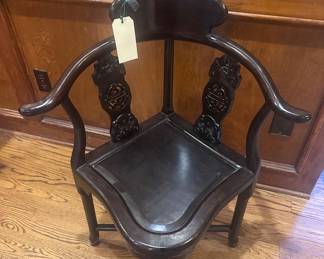 Chinese Rosewood Corner Chair
