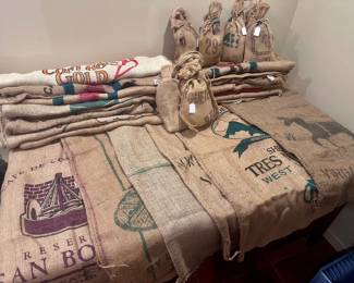 Lots of Burlap Bags - Large and Small