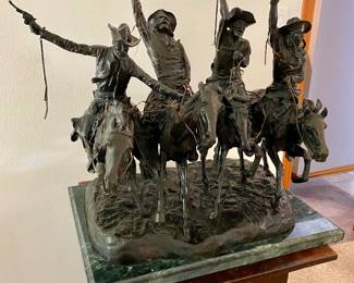 Frederic Remington After "Coming Through the Rye" 32 wide,27 deep, 29 high including base