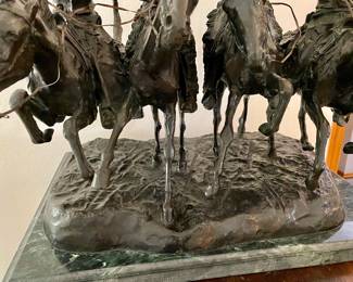 Frederic Remington After "Coming Through the Rye" 32 wide,27 deep, 29 high including base