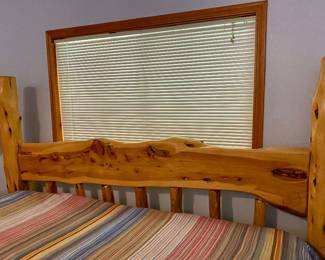 "Log Beds" hand made in Medina Texas King Size Cedar Logs ( Headboard