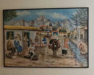 Vintage Iranian Village Scene Lithographic Print
