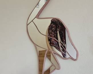 Vintage Flamingo Wall Mirror
