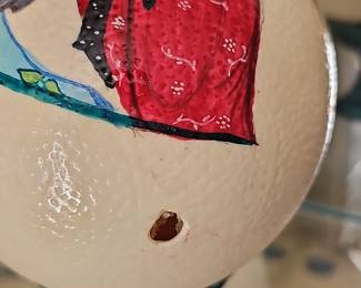 Hand-Painted Ostrich Egg with Persian Figure