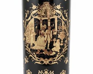 Italian Neoclassical Style Ceramic Vase with Courting Scene