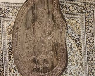 Persian Engraved Metal Crumb Catcher/Server