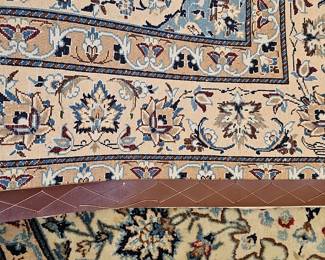 Hand-Knotted Nain Persian Silk Rug