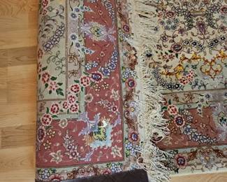 Hand-Knotted Persian Tabriz Floral Medallion Rug