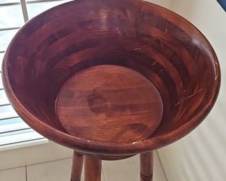 Mid-Century Modern Pomerantz Rosewood Salad Bowl on Stand