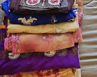 Collection of South Asian Embroidered Sarees and Dupattas